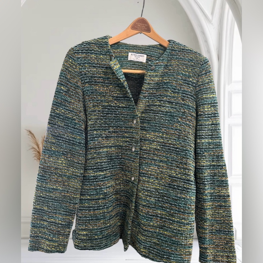 Alfred Dunner Knit Sweater Blazer. Lightweight. Multicolor. Size 12 pet.